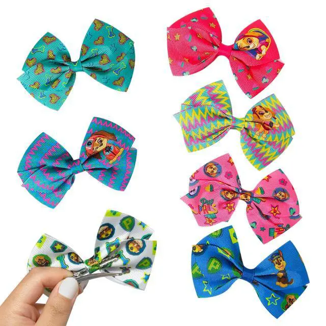 Alt view image 6 of 7 - Paw Patrol Alligator Hair Clips for Kids 7-Pack Non-Slip 4-Inch Hair Bows Girls Hair Accessories with Rescue Pup Prints Ages 3+ Non-Toxic Material