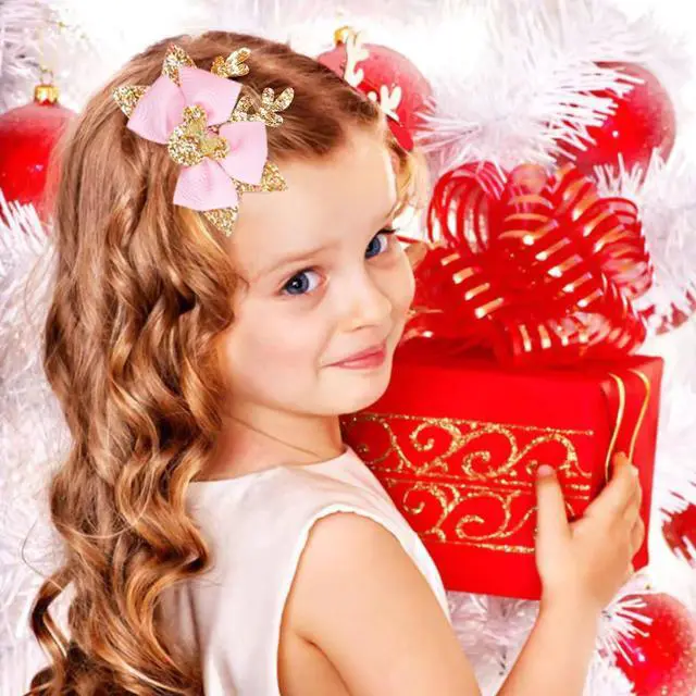 Alt view image 2 of 7 - Hair Clips for Girls, 8 pcs Hair Bows, Cute Hair Clips Kids Barrettes Girls' Hair Accessories for Birthday Christmas Children's Day Gift