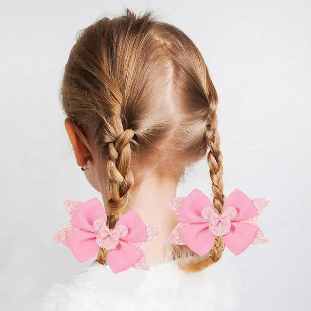 Alt view image 6 of 7 - Hair Clips for Girls, 8 pcs Hair Bows, Cute Hair Clips Kids Barrettes Girls' Hair Accessories for Birthday Christmas Children's Day Gift