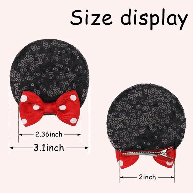 Alt view image 4 of 5 - Mouse Ears Hair Clips Mouse Hair Accessories for Kids Costume Party