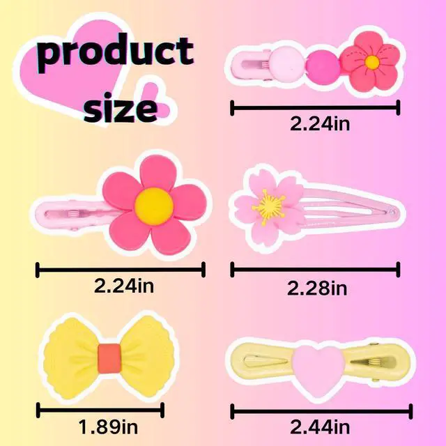 Alt view image 2 of 7 - 70PCS Hair Accessories for Girls Little Girl Hair Clips Barrettes for Baby Toddler Teens Women Kids Cute Candy Colorful Flower Gift for 6-18 Ages (Girls Hair Accessories)