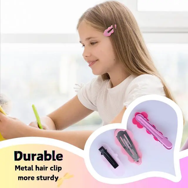 Alt view image 4 of 7 - 70PCS Hair Accessories for Girls Little Girl Hair Clips Barrettes for Baby Toddler Teens Women Kids Cute Candy Colorful Flower Gift for 6-18 Ages (Girls Hair Accessories)