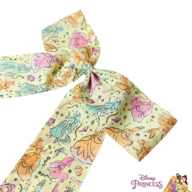 Alt view image 4 of 5 - Disney Princesses Hair Bows For Girls - One Large Printed Hair Bow Featuring your Disney Favorite Characters - Alligator Clip - Large Bows for Daily Styling or Special Occasions, Ages 3+