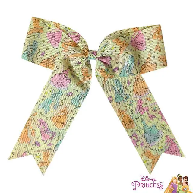 Alt view image 5 of 5 - Disney Princesses Hair Bows For Girls - One Large Printed Hair Bow Featuring your Disney Favorite Characters - Alligator Clip - Large Bows for Daily Styling or Special Occasions, Ages 3+