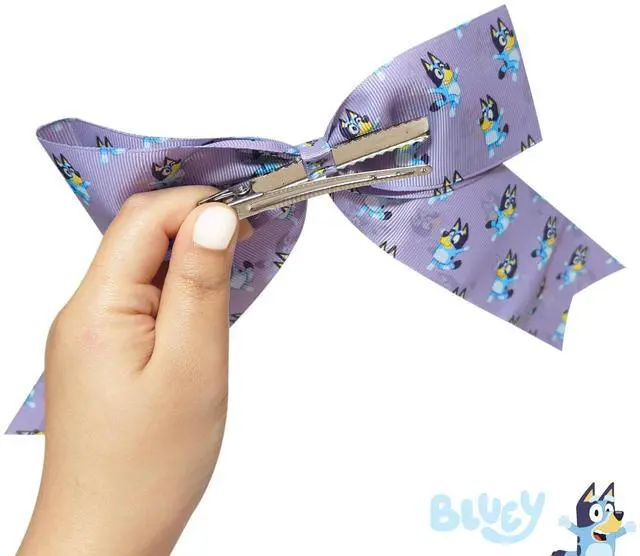 Alt view image 2 of 5 - Bluey Hair Bows For Girls - One Large Printed Hair Bow Featuring your Favorite Bluey Characters - Alligator Clip - Large Bows for Daily Styling or Special Occasions, Ages 3+