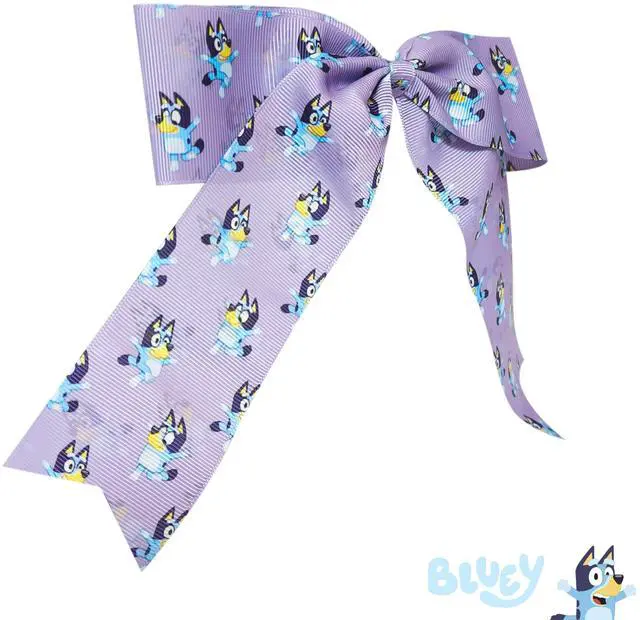 Alt view image 4 of 5 - Bluey Hair Bows For Girls - One Large Printed Hair Bow Featuring your Favorite Bluey Characters - Alligator Clip - Large Bows for Daily Styling or Special Occasions, Ages 3+