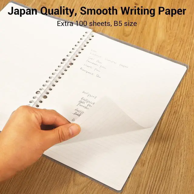 Alt view image 3 of 7 - Campus Smart Ring Binders 3 Pack, B5 Notebook Binder +100 Sheet 6mm Dot Ruled Refiller Paper, 25 Sheet Capacity, 26 Rings, Light Color, Perfect for Work, Study & Journal