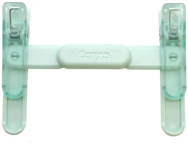 Main image of Campus Book Clip, Portable Pen-Style Holder for Thick Textbooks, Independent Dual Clips, Semi-Transparent Design to See Text - Green