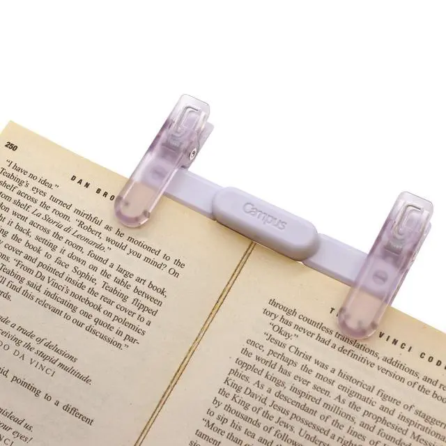 Alt view image 4 of 6 - Campus Book Clip, Portable Pen-Style Holder for Thick Textbooks, Independent Dual Clips, Semi-Transparent Design to See Text - Green