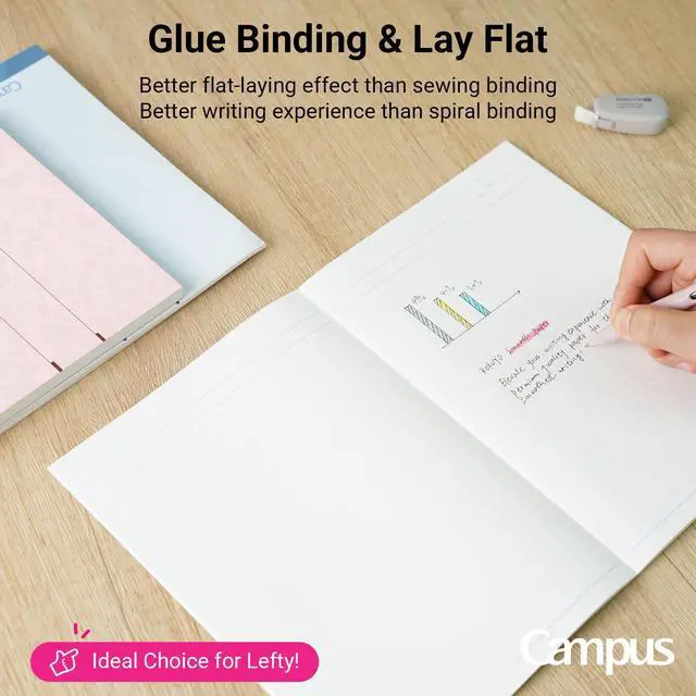 Alt view image 5 of 7 - Campus Composition Notebook, 7 x 10 inch Lined Notebooks with 30 Sheets 7mm Ruled Paper, 10 Pack B5 Pink Notebook for School and Work, School Supplies Comp Book for Journal Diary