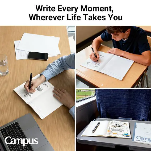 Alt view image 6 of 7 - Campus Composition Notebook, 7 x 10 inch Lined Notebooks with 30 Sheets 7mm Ruled Paper, 10 Pack B5 Pink Notebook for School and Work, School Supplies Comp Book for Journal Diary