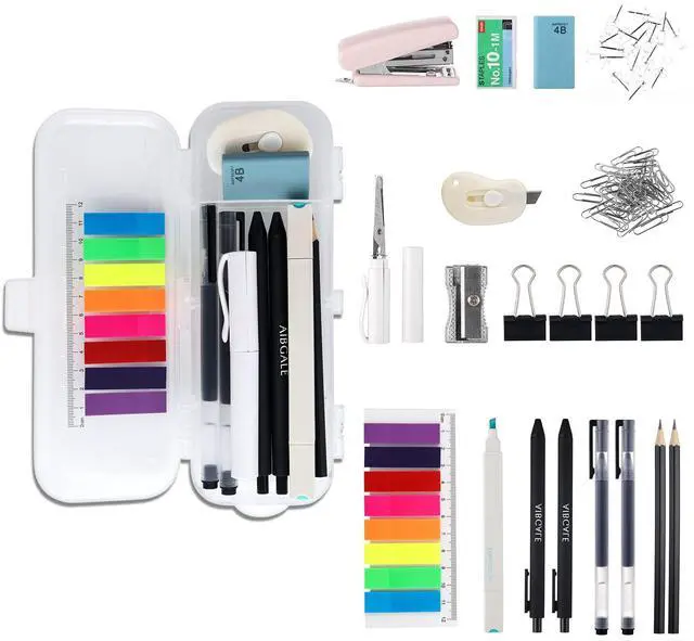 Main image of 123 Pcs Office Supplies Kit with Desk Organizers, Office Stationery Set, Mini Office Supply Kit Includes Stapler, Paper Clips, Push Pins, Highlighters for Desktop Accessories Set, School Supplies
