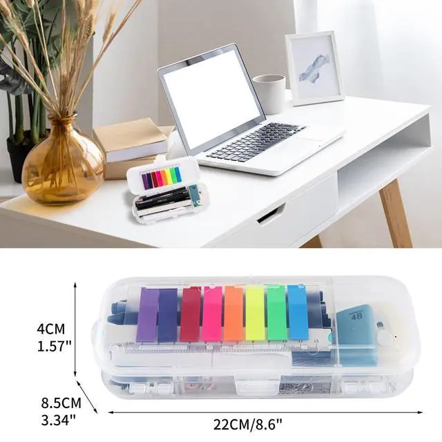 Alt view image 6 of 6 - 123 Pcs Office Supplies Kit with Desk Organizers, Office Stationery Set, Mini Office Supply Kit Includes Stapler, Paper Clips, Push Pins, Highlighters for Desktop Accessories Set, School Supplies