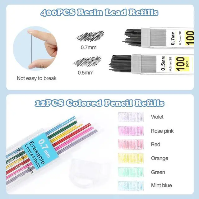 Alt view image 5 of 7 - Pencil Case with Supplies, 60Pcs Aesthetic School Set, Blue