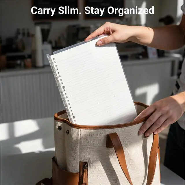 Alt view image 6 of 7 - Campus Smart Ring Binders 5 Pack, A5 Binder Notebooks in 5 Colors, Up to 25 Sheets 20 Holes Slim Binder Folder and 200 Campus Sarasara Loose-leaf Paper for Work, Study and Journal
