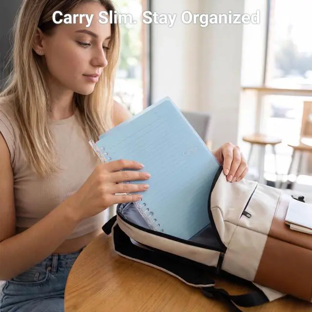 Alt view image 7 of 7 - Campus Smart Ring Binders 5 Pack, A5 Binder Notebooks in 5 Colors, Up to 25 Sheets 20 Holes Slim Binder Folder and 200 Campus Sarasara Loose-leaf Paper for Work, Study and Journal