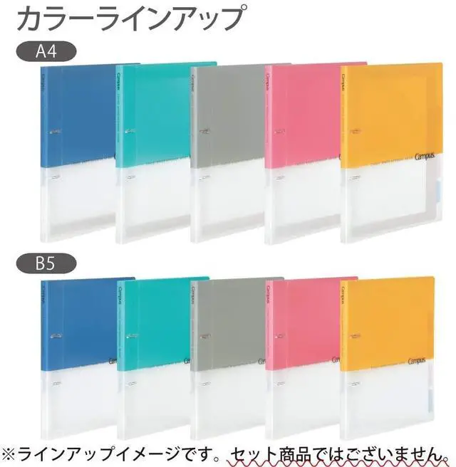 Alt view image 7 of 7 - Campus 2-Ring Loose Leaf Binder, A4, 2 Holes, Up to 100 Sheets, Gray, Japan Import (RU-PP158M)
