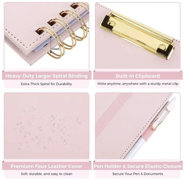 Alt view image 4 of 7 - Clipboard Folder with Storage, 6 Dividers with 12 Pockets for Letter Size, Storage Clipboard Folio with Refillable Notepad, Spiral Clipboards Padfolio for Teacher Nurse