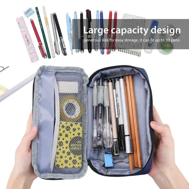 Alt view image 2 of 7 - Pencil Case Pen Bag for School Students Boys and Girls -Navy