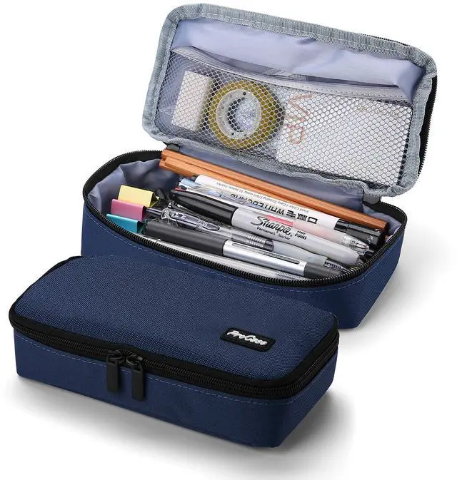 Main image of Pencil Case Pen Bag for School Students Boys and Girls -Navy