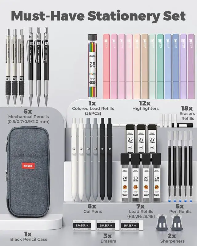 Alt view image 2 of 7 - School Supplies with Pencil Case, 45ct Black