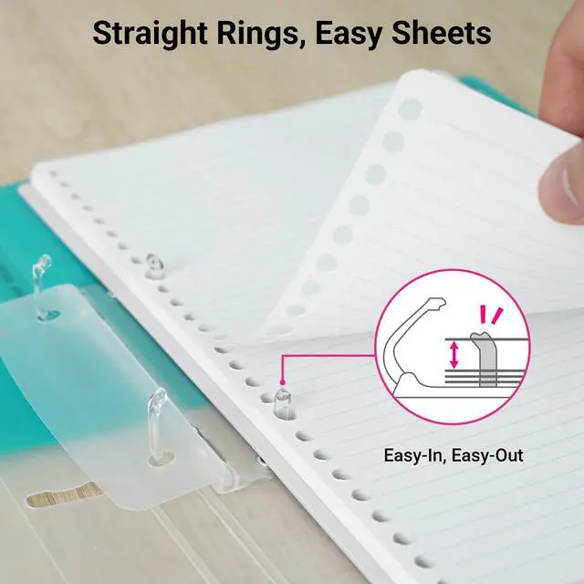 Alt view image 4 of 7 - 5 Subject Spiral Notebook Journal, Campus 110 Sheets B5 Refillable Notebook with Dividers Tabs, 6mm Dot Lined Binder Notebook for Work School Note Taking. 9" x 10.5", Grey