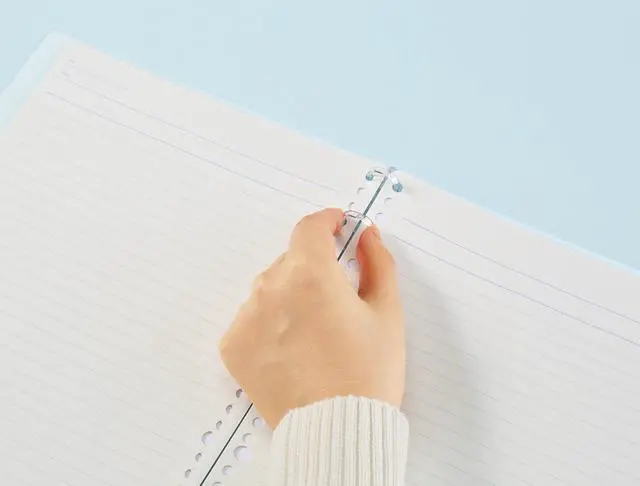 Alt view image 5 of 7 - Campus 2x2 Spiral Binder Notebook, A5 Refillable Binders with 60 Refill Papers in 8mm Ruled, 80 Sheets Capacity, Light Color Notebook for School, Work, Note Taking. Transparent