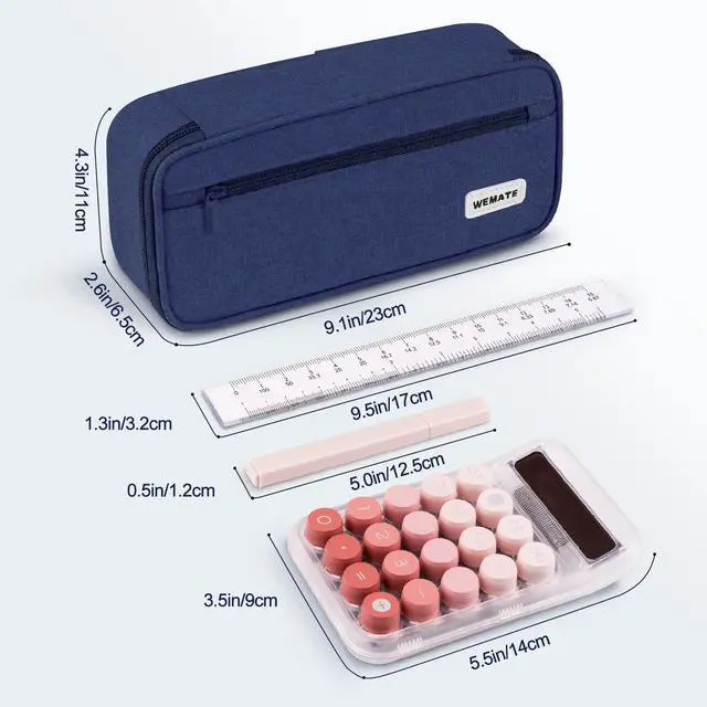 Alt view image 5 of 7 - Pencil Case, Large Storage Organizer for Stationery, Back - to - School Essential, Teacher Must - have, Big Pencil Pouch, Marker Case School Supplies for College & High School Blue