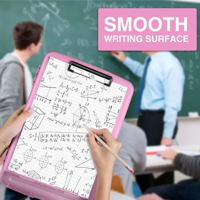 Alt view image 6 of 7 - Clipboard with Storage, Clip Board 8.5 x 11 with Pen Holder, Plastic Organization Case Box for Letter Legal A4 Size Paper, Low Profile Clip, Nurses Teachers Must Haves, School & Office Supplies