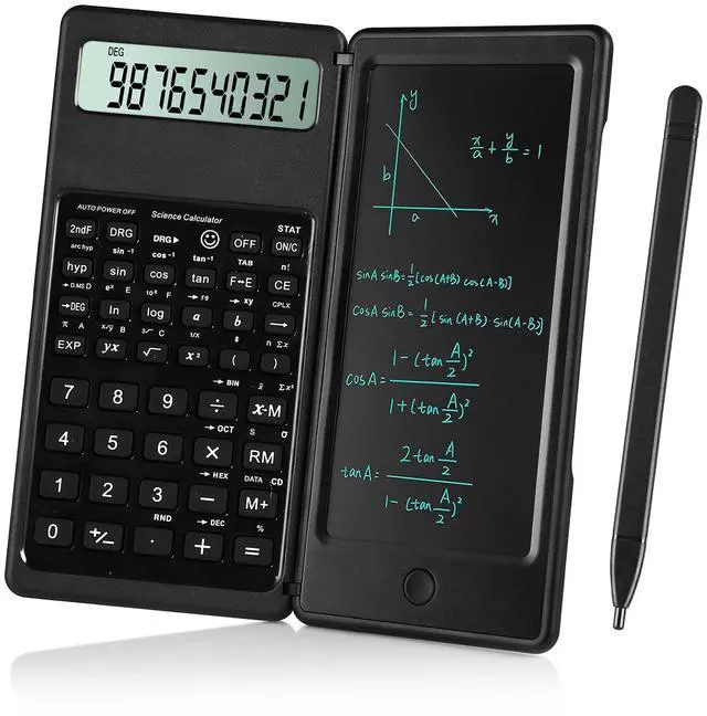 Main image of Scientific Calculators for Students, 10-Digit Large Screen, Math Calculator with Notepad, Classroom Must Haves for Middle High School Supplies & College (Black)