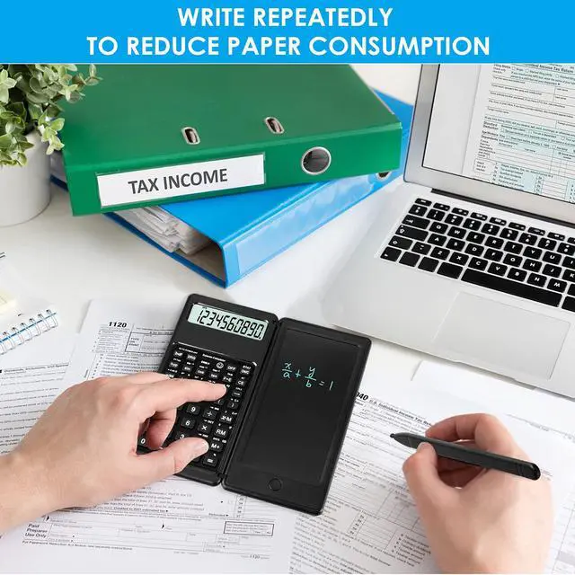 Alt view image 7 of 7 - Scientific Calculators for Students, 10-Digit Large Screen, Math Calculator with Notepad, Classroom Must Haves for Middle High School Supplies & College (Black)