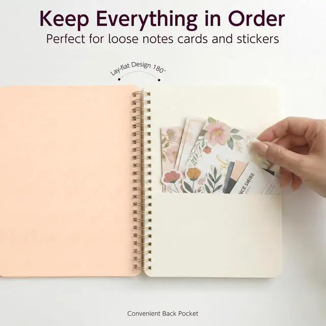Alt view image 3 of 7 - 2 Pack Pink & Purple A5 Spiral Notebook, College Ruled Bible Journal for Women with Storage Pocket, Aesthetic Back to School Supplies for Teen Girls