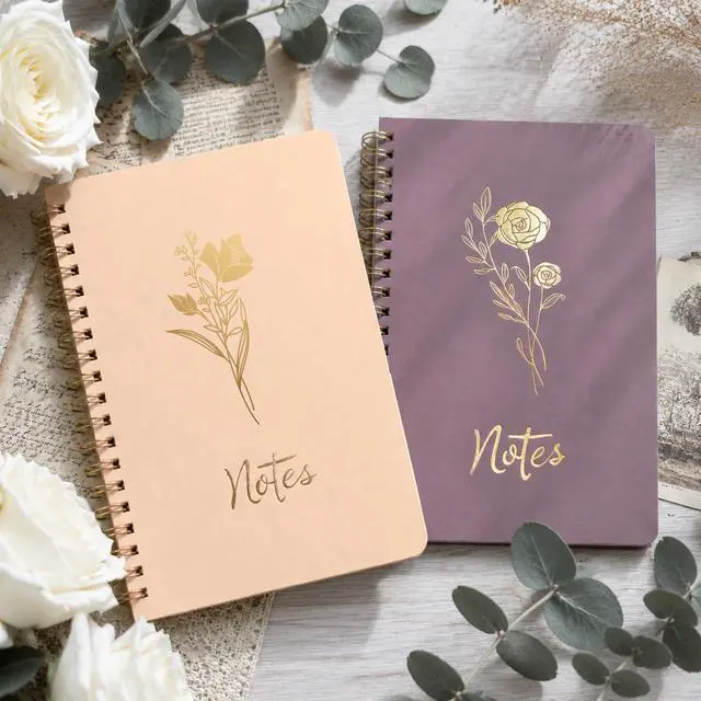 Alt view image 5 of 7 - 2 Pack Pink & Purple A5 Spiral Notebook, College Ruled Bible Journal for Women with Storage Pocket, Aesthetic Back to School Supplies for Teen Girls