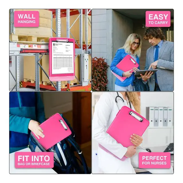 Alt view image 6 of 6 - Clipboards with Storage, High Capacity Clip Boards 8.5x11 with Storage, Heavy Duty Nursing Clipboard Folder, Plastic Clipboard with Pen Holder for Women Teachers Work, School & Office Supplies