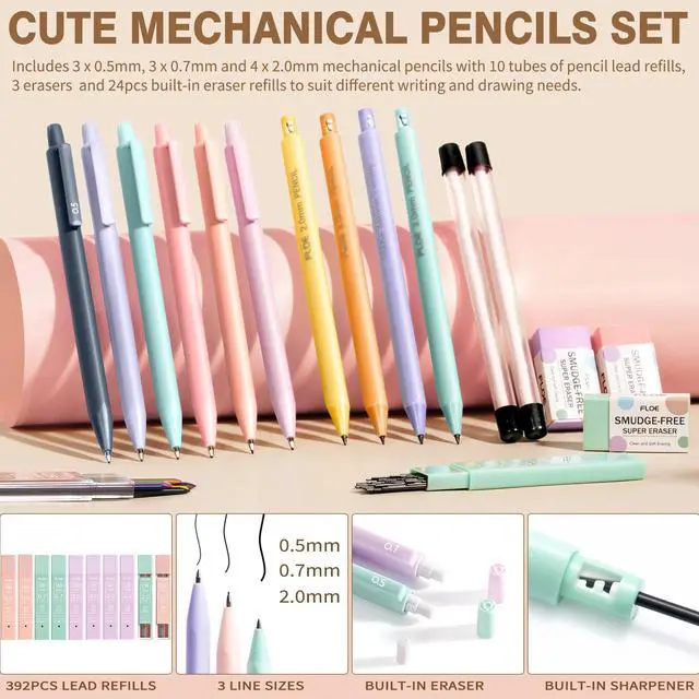 Alt view image 5 of 7 - 62PCS Aesthetic School Supplies Cute Back to School Supplies Stationary Set