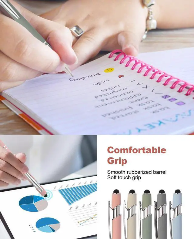 Alt view image 4 of 7 - 39PCS Aesthetic School Supplies with Cute Pencil Case, 5X Ballpoint Pens with Stylus Tip, 12X Pastel Highlighters, 6X Mechanical Pencil Set 0.5&0.7mm, Suit for Preppy School College Essentials (pink)