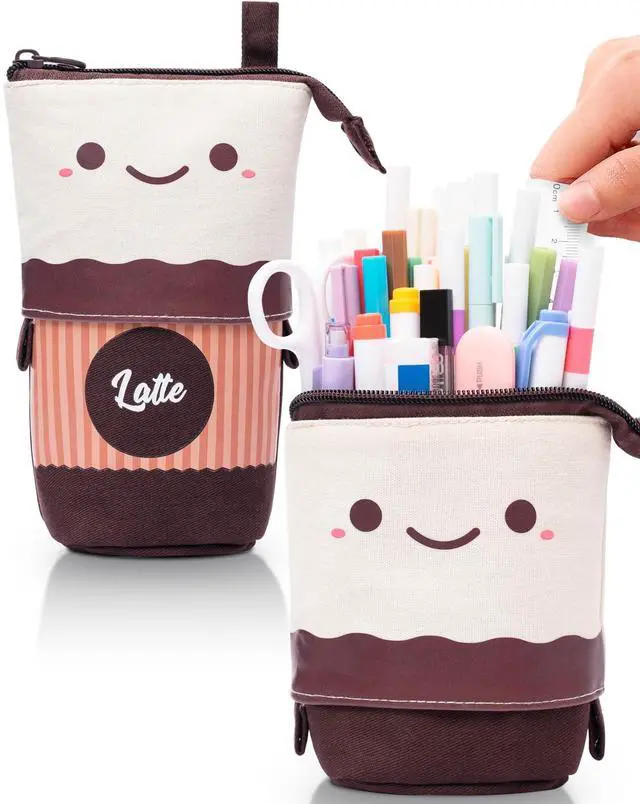 Main image of Standing Pencil Case, Cute Stand up Pencil Pouch, Telescopic Pen Bag