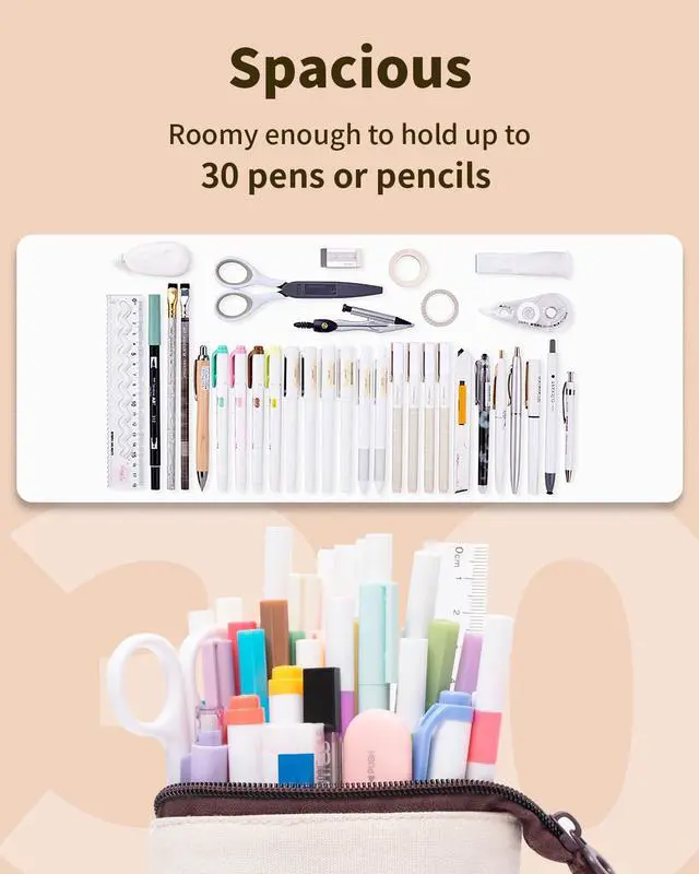 Alt view image 3 of 6 - Standing Pencil Case, Cute Stand up Pencil Pouch, Telescopic Pen Bag