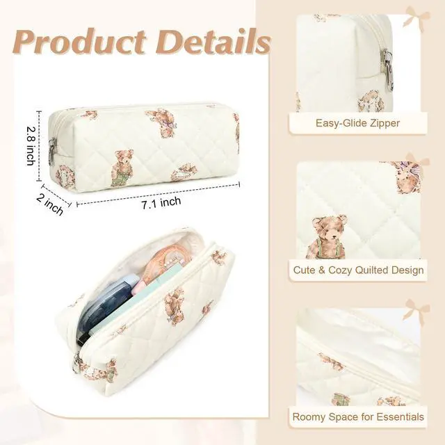 Alt view image 3 of 7 - 22Pcs Book Annotation Kit Aesthetic Pencil Case with Supplies School Annotation Supplies Gel Pen Transparent Sticky Note Taking Bible Study College Stationery Supplie (Bear Cub Print)