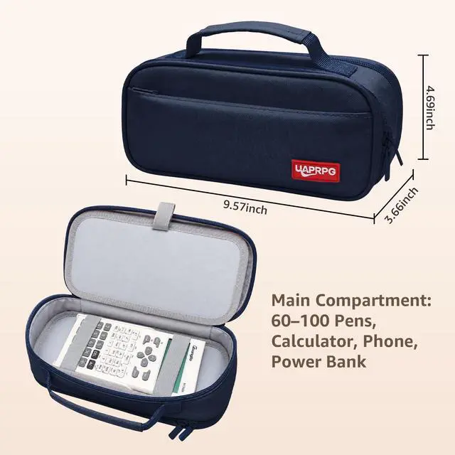 Alt view image 4 of 7 - Large Capacity Pencil Case, Waterproof Oxford Cloth Double Zipper Stationery Organizer Bag with Carry Handle, Simple Storage Bag for School, Office, Teens, Girls, Boys, Men, Women