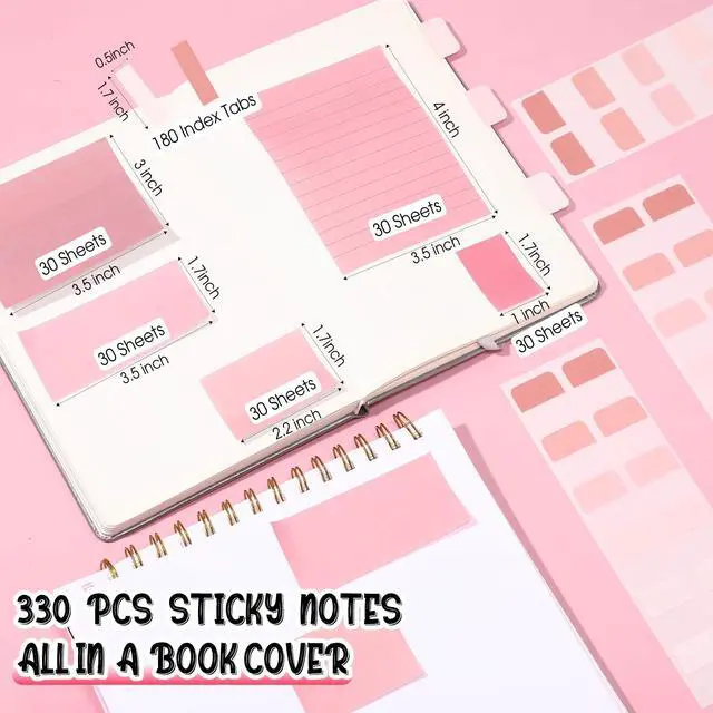 Alt view image 3 of 6 - 38 Pcs Aesthetic Office Supplies with Pen Case Sticky Notes Gel Pens Highlighters Correction Tapes Stationery Kit for Office Work Coworkers(Pink Color,Classic)