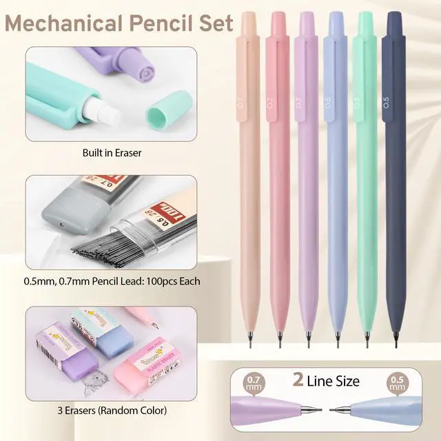 Alt view image 5 of 7 - 62PCS Aesthetic Stationery Set with Foldable Pencil Case, Pink