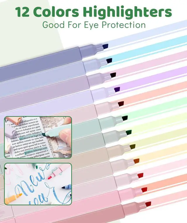 Alt view image 3 of 7 - 46 PCS Aesthetic School Supplies with Pencil Case, Pastel Highlighters, Erasable Pens, Refills, Mechanical Pencils for Students Stationary College Essentials