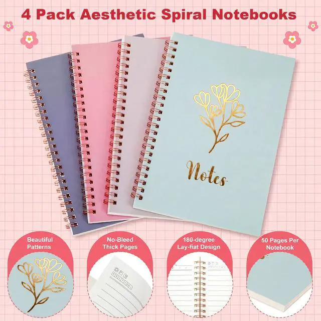 Alt view image 3 of 7 - 36 Pcs Spiral Notebook Stationary Set, Aesthetic School Supplies for Women, Back to School Supplies Bible Study Kit, Office College Essentials Include A5 Notebook Pencil Case Notes Tabs