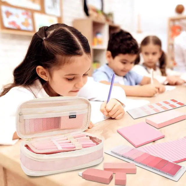 Alt view image 7 of 7 - Aesthetic School Supplies Pencil Pouch - 47Pcs Pencil Case Stationary Set