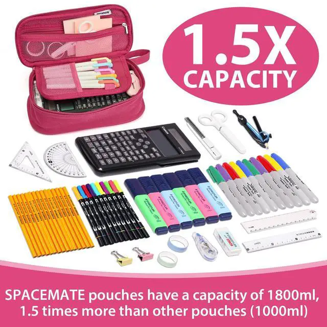 Alt view image 2 of 6 - Large Pencil Case Pouch, Zipper Pencil Box for Kids, Girls & Boys