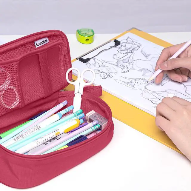 Alt view image 6 of 6 - Large Pencil Case Pouch, Zipper Pencil Box for Kids, Girls & Boys