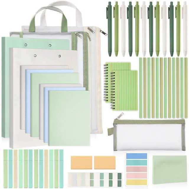 Main image of 54 Pcs Aesthetic College School Supplies Back to School Set,Green
