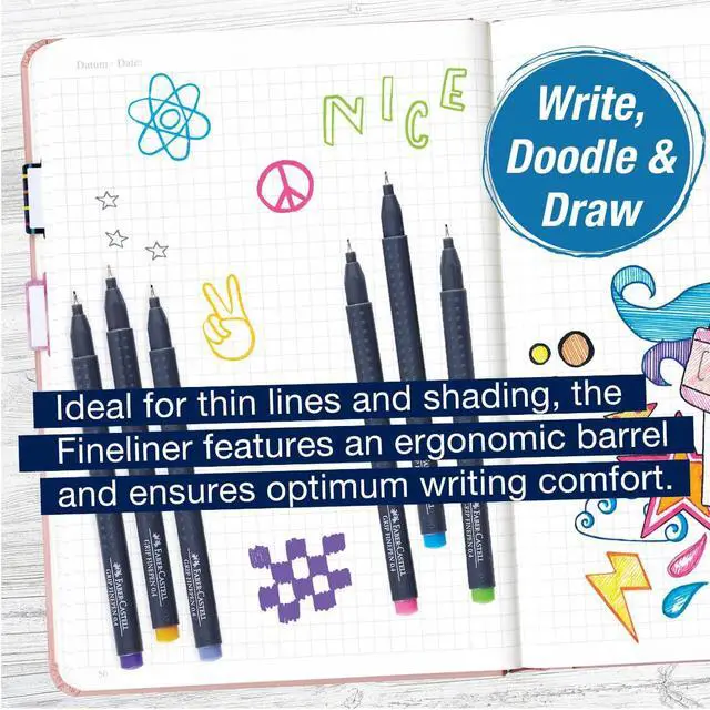 Alt view image 3 of 4 - Essential Note Taking Supplies - Studying Essentials Set with 6 Fineliner Journal Pens, College School Supplies, Stationary and Planner Accessories