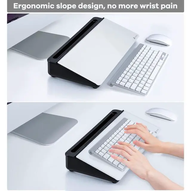 Alt view image 6 of 7 - Glass Desk Whiteboard with Storage, Desktop Organizer